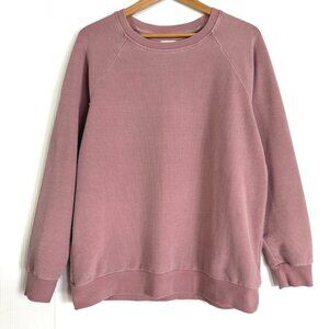 size S oversized Altar'd State Ribbed Crewneck Sweatshirt Mauve Pink